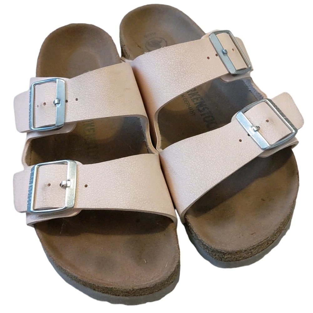 Birkenstock Women's Arizona Vegan Birkibuc Light Rose EU 38 US 7-7.5 Regular - Picture 2 of 8